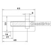 Úchyt skla 63 x 45 x 30 mm