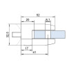 Úchyt skla 52 x 52 x 32.5 mm